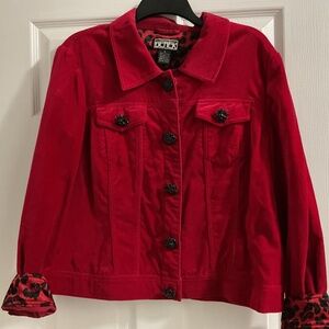 Vintage Berek Red Velvet Jacket, XL